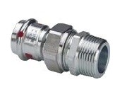 Разъемное соединение с НР (плоское уплотнение)  15 х 1/2" оцинкованная сталь (Prestabo) серия 1165